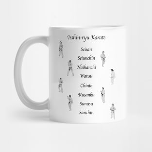 8 Kata of Isshinryu Karate with Illustrations (Black Font) Mug